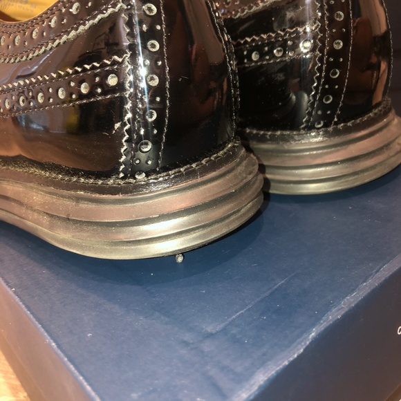 SOLD COLE HAAN BLACK PATENT DRESS SHOE SZ 9 - Picture 4 of 7